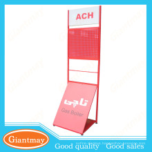 flyer floor display advertising stand with hooks or basket